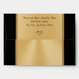 Black and Gold Envelopes, Customisable Envelope