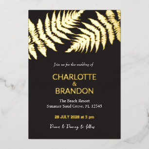 Black and Gold Ferns Outdoors Wedding Gold 