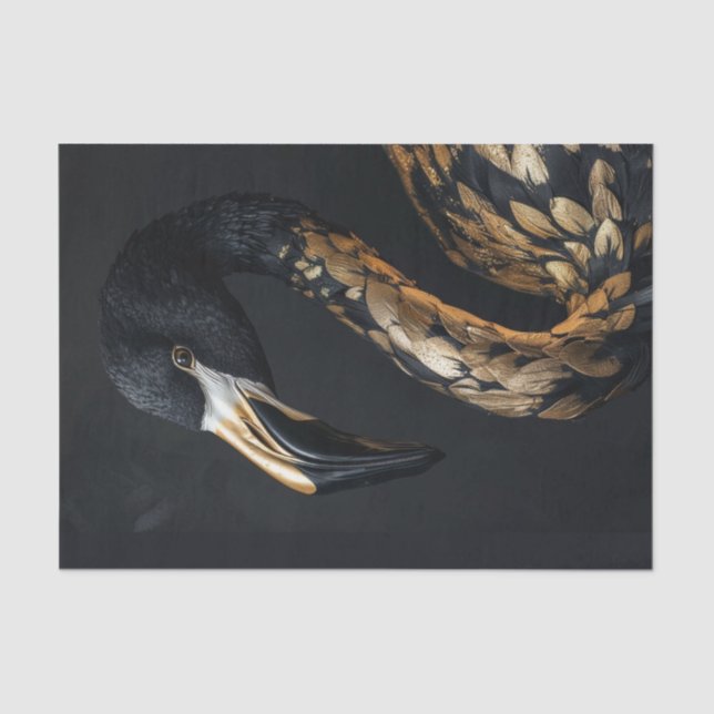 Black and Gold Flamingo6 Tissue Paper (Front)