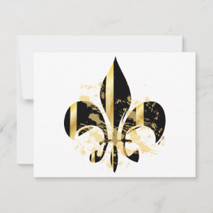 Black and Gold Fleur de Lis