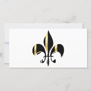 Black and Gold Fleur de Lis