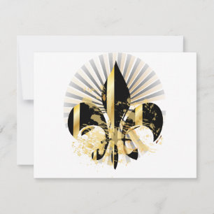 Black and Gold Fleur de Lis
