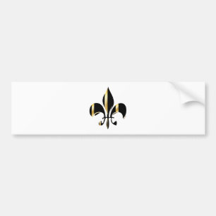 Black and Gold Fleur de Lis Bumper Sticker