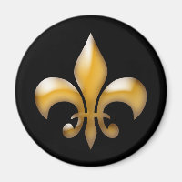 Black and Gold Fleur de Lis