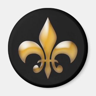 Black and Gold Fleur de Lis Magnet
