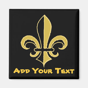 Black and Gold Fleur de lis Magnet