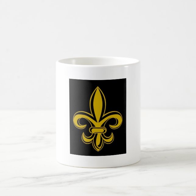 Black and Gold Fleur de lis Mug (Center)