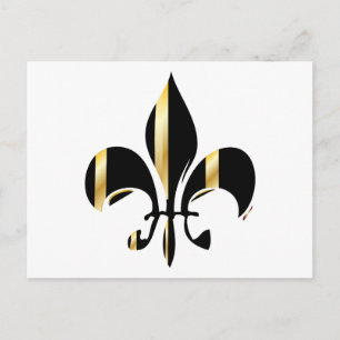Black and Gold Fleur de Lis Postcard