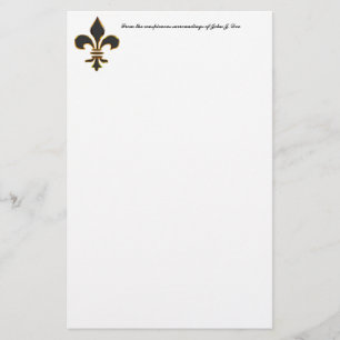 Black and Gold Fleur-de-Lis  Stationery