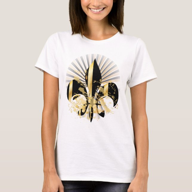 Black and Gold Fleur de Lis T-Shirt (Front)