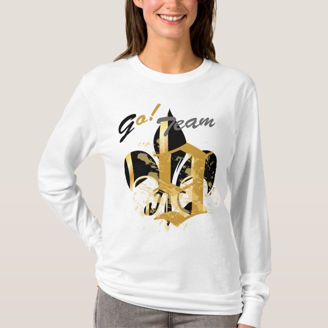 Black and Gold Fleur de Lis T-Shirt (Front)