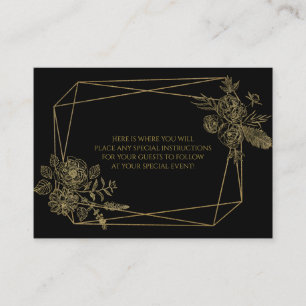 Black and Gold Floral Enclosure Card