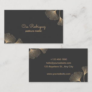Black and Gold Floral Pedicure Master Business Card