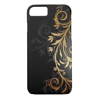 Black and Gold Floral Vine iPhone 8/7 Case