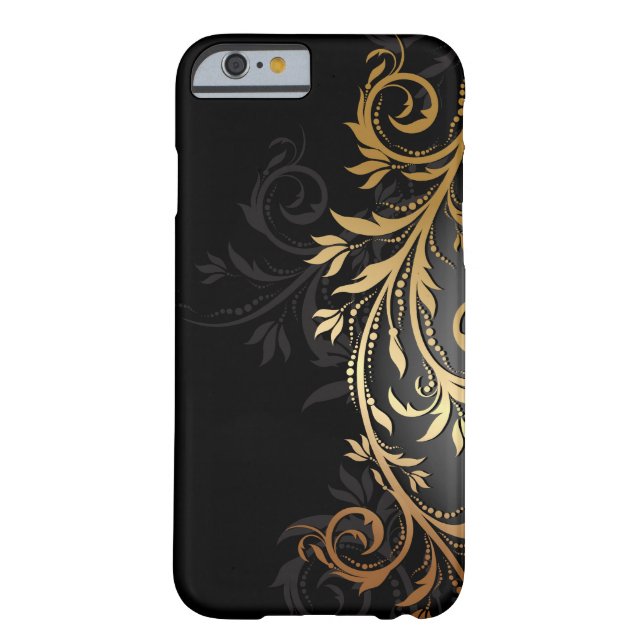 Black and Gold Floral Vine Case-Mate iPhone Case (Back)
