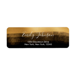 Black and Gold Foil Address Label