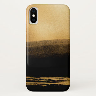 Black and Gold Foil Brush Stroke iPhone X Case