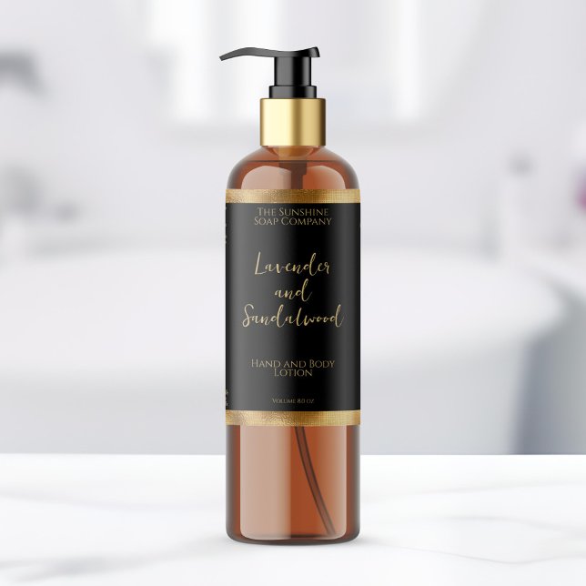 Black and gold foil cosmetics bottle label (Creator Uploaded)