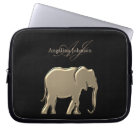 Black and Gold Foil Elephant Elegant Monogrammed