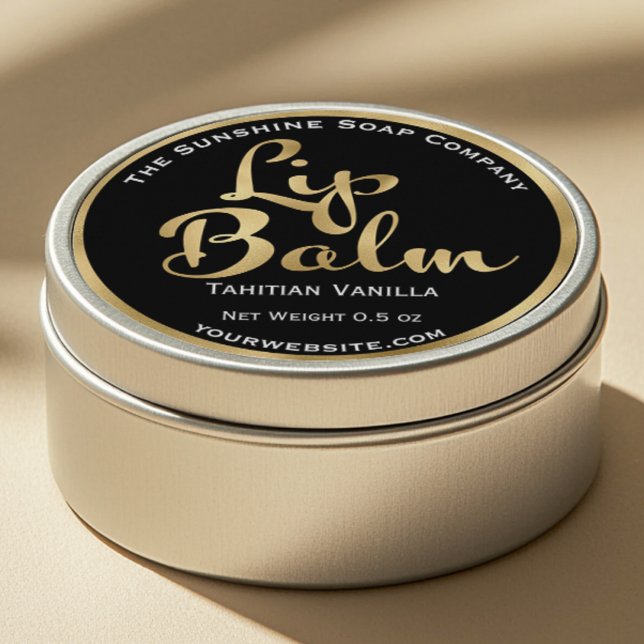 Black and gold foil lip balm label (Creator Uploaded)