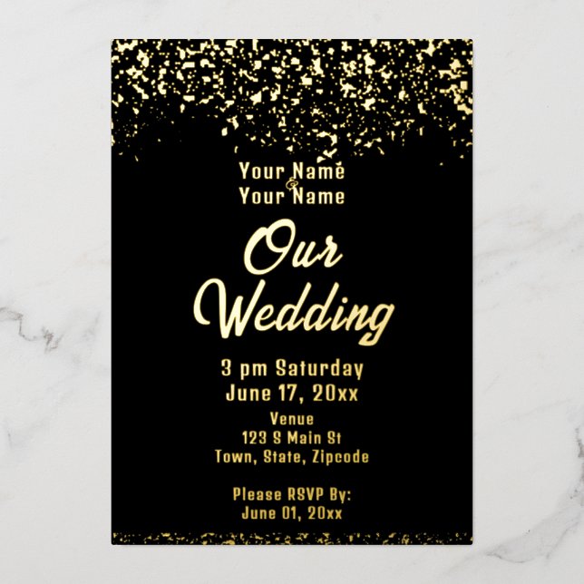 Black and Gold Foil Wedding (Front)