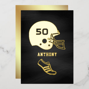 Black and Gold Football Birthday Chalkboard