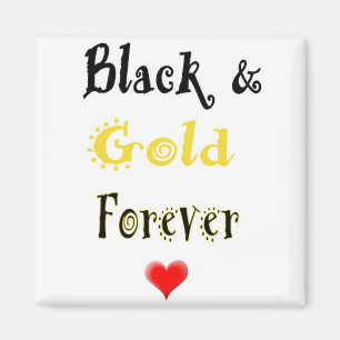 Black and Gold Forever Heart Magnet