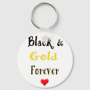 Black and Gold Forever Key Ring