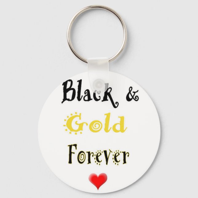 Black and Gold Forever Key Ring (Front)
