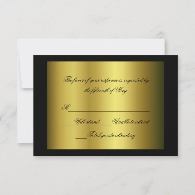 Black and gold Formal Response Card (Front)