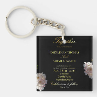 Black And Gold Formal Wedding Acrylic keychain