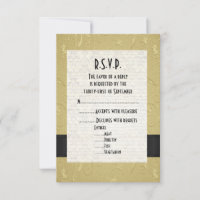Black and gold formal wedding R.S.V.P