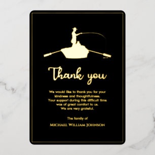 Black And Gold Funeral Memorial Forever Fishing