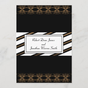 Black and Gold Gay Wedding Invitation