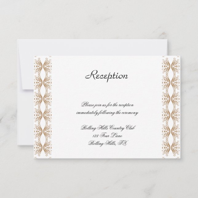 Black and Gold Gay Wedding Reception Invitation (Front)
