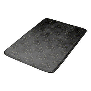 Black and Gold Geometric pattern Bath Mat