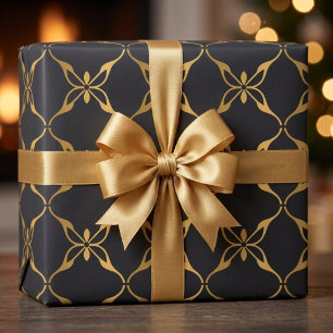 Black And Gold Geometric Wrapping Paper