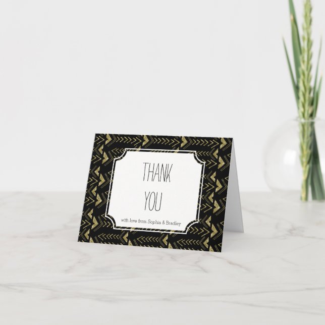 Black and Gold Glam Arrows Thank you (Front)