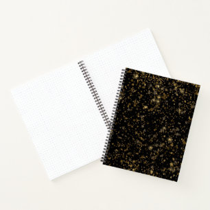Black and Gold Glam Confetti Pattern Luxury New Notebook