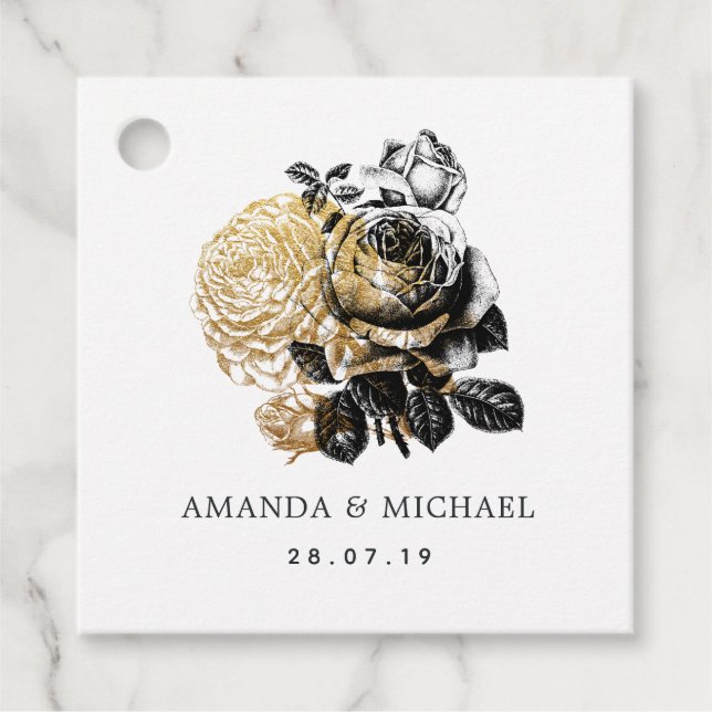 Black and Gold Glam Favour Tags (Front)