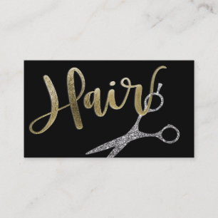 Black and Gold Glam Hairstylist Appointment Card
