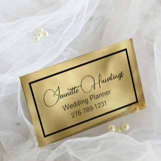Black and Gold Glam Wedding Planner Business Card