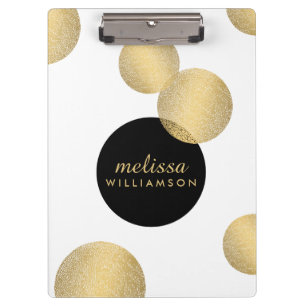Black and Gold Glamour and Beauty Personalised Clipboard
