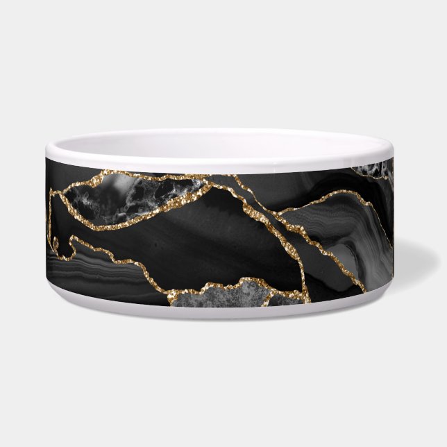 Black and Gold Glitter Agate (Front)