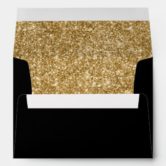 Black and Gold Glitter Envelope