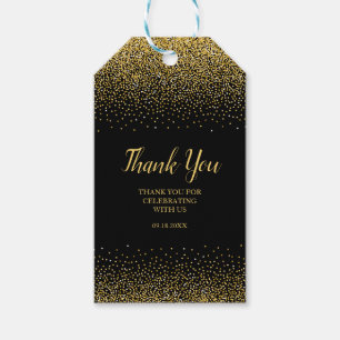 Black and Gold Glitter Gift Tags