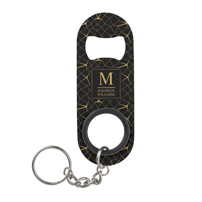 Black and Gold Glitter Luxury Geometric Pattern (Front)