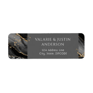 Black and Gold Glitter Marble Wedding