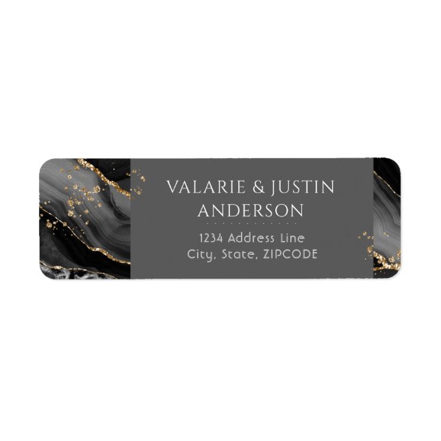 Black and Gold Glitter Marble Wedding (Front)