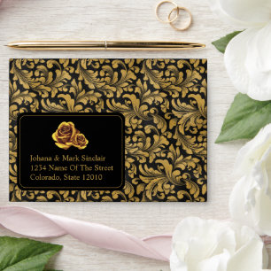 Black And Gold Goth Pattern Envelope